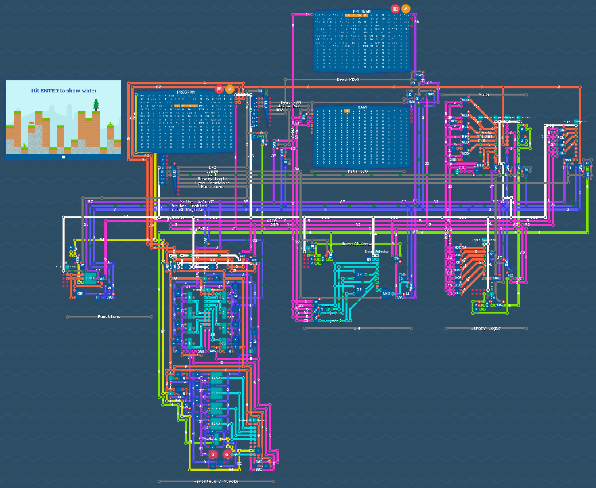 A screenshot of the final computer I made in Turing Complete